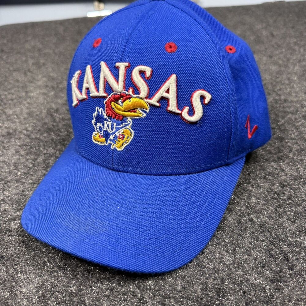 KU Kansas Jayhawks Zephyr Royal Blue Snapback Hat Cap embroidered logo